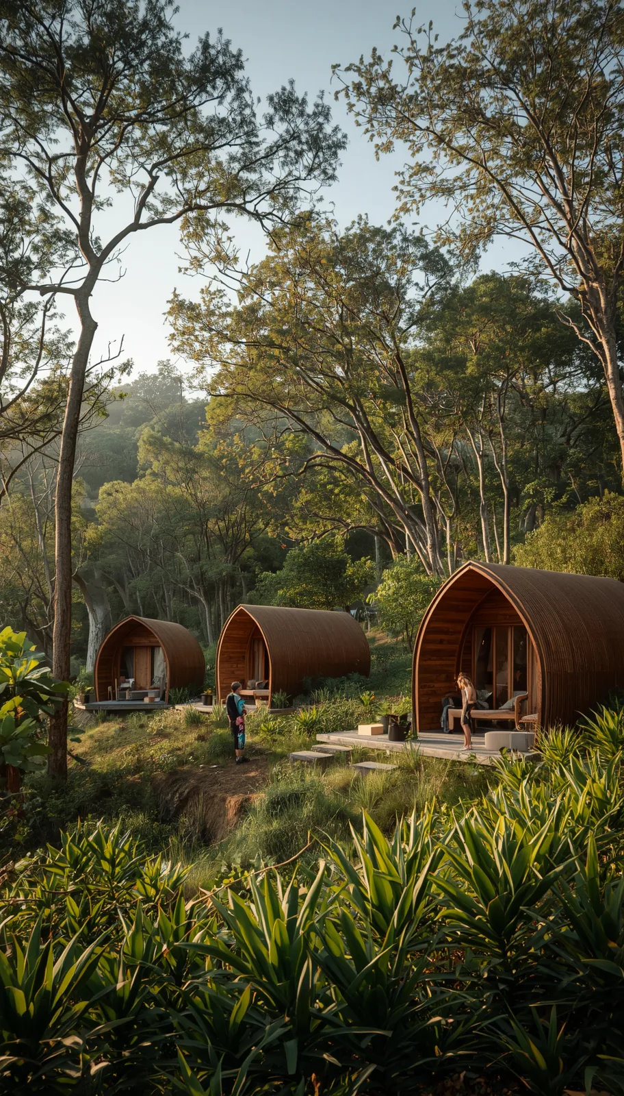 Modular pod concept in a natural landscape